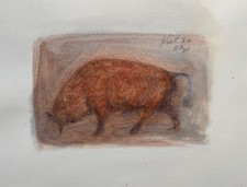 Taureau dessin aquarelle d'occasion  Artigues-près-Bordeaux