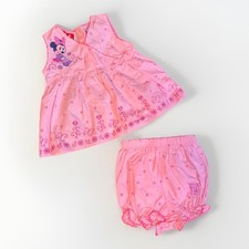 Usado, Conjunto de 2 peças vintage Disney Baby Minnie Mouse vestido floral rosa com calcinha 18 m comprar usado  Enviando para Brazil