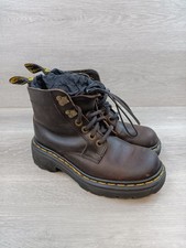 Bota Feminina Dr. Martens Air Wair Trabalho Combate Tornozelo com Cadarço Tamanho 6 Marrom Vintage comprar usado  Enviando para Brazil