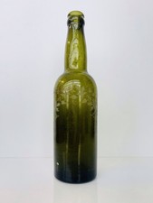 Raro! Perfeito para decorar! Garrafa de vidro verde gravada floral antiga dos anos 1800, usado comprar usado  Enviando para Brazil