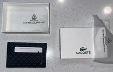 Porta-cartão de crédito masculino Lacoste couro fino marrom escuro 3 x 4 polegadas novo na caixa comprar usado  Enviando para Brazil