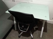 White glass desk for sale  HORNCHURCH