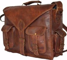 Bolsa carteiro masculina de couro marrom vintage genuína bolsa de ombro para laptop maleta comprar usado  Enviando para Brazil
