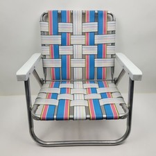 Cadeira de alumínio vintage Sun Terrace, dobrável branca e azul comprar usado  Enviando para Brazil