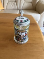 Bierkrug glas zinndeckel gebraucht kaufen  Essen