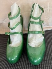 Excelente estado usado Melissa Vivienne Westwood Anglomania verde glitter fivela gelatina sapato bomba comprar usado  Enviando para Brazil