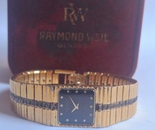 Altamente procurado Raymond Weil raro relógio de dois tons mostrador preto texturizado - Caixa comprar usado  Enviando para Brazil