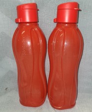 Lote de 2 novas garrafas de água Tupperware Eco, 16 oz, vermelhas com brilhos comprar usado  Enviando para Brazil