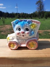 Vintage Kitschy Bebê Urso Azul Plantador Olhos Grandes Caminhão Carro Feito no Japão Década de 1950, usado comprar usado  Enviando para Brazil