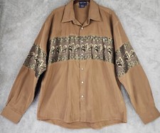 Camisa masculina primeira linha grande marrom faroeste cowboy bronco pérola encaixe manga longa comprar usado  Enviando para Brazil