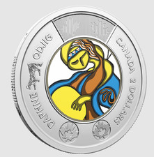 2025 Canadá $2 Toonie Daphne Odjig vida e arte - reverso colorido - de rolo comprar usado  Enviando para Brazil