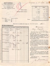 Facture 1912 societe d'occasion  France