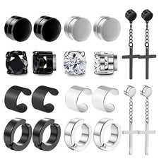 Brincos masculinos falsos unissex sem piercing ímã magnético orelha aço inoxidável comprar usado  Enviando para Brazil