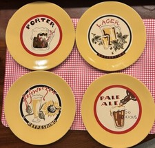 Pratos de cerveja Pottery Barn Pale Ale Porter Hefeweizen Lager conjunto de aperitivos para lanches/4 comprar usado  Enviando para Brazil