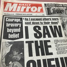 Daily Mirror 1987. Kings Cross Fire. Nick Headon The Clash. Linda Lusardi  comprar usado  Enviando para Brazil