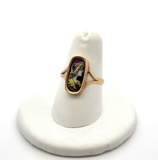Anel esmaltado retrato pintado à mão ouro amarelo 18k Gandois Limoges tamanho: 7 comprar usado  Enviando para Brazil