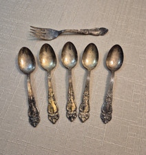 Antiguo juego de cubiertos florales de 6 piezas Reed and Barton - 5 cucharas 1 tenedor segunda mano  Embacar hacia Mexico