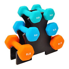 Usado, Conjunto de halteres revestidos de neoprene BalanceFrom Fitness 3, 5 e 8 lb com suporte (usado) comprar usado  Enviando para Brazil