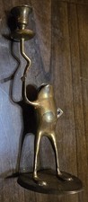 Suporte de vela cônico de latão sapo vintage 11" em uma pátina de castiçal almofada de lírio, usado comprar usado  Enviando para Brazil