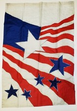 ESCASSO 1970 39" x 27" estrelas bordadas e listras BICENTENÁRIO banner lona NY comprar usado  Enviando para Brazil