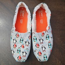 Chinelos femininos Toms Alpargata inverno pinguins pele sintética tamanho 9 cinza glaciar aconchegante comprar usado  Enviando para Brazil