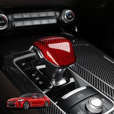 Guarnição de tampa de botão de câmbio de marchas de carro fibra de carbono real vermelha para Kia Stinger 2018-2023 comprar usado  Enviando para Brazil