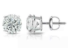 Brincos de ouro branco 14K extraídos naturalmente GIA US$ 18000 1,60 quilates corte redondo diamante comprar usado  Enviando para Brazil