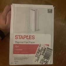 Usado, Papel de fax térmico Staples 375404 rolo de 164 pés x núcleo de 1 polegada pacote com 4 (18225-CC) comprar usado  Enviando para Brazil