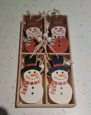 Wooden snowman christmas for sale  LOUGHBOROUGH