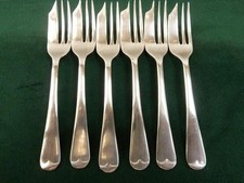 6 belos garfos vintage para pastelaria de bolo padrão inglês antigo banhado a prata comprar usado  Enviando para Brazil