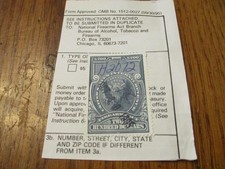Selo fiscal NFA arma de fogo metralhadora $200 receita ATF comprar usado  Enviando para Brazil