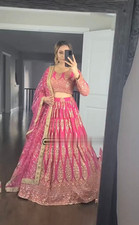 Vestido indiano novo étnico noiva festa de casamento Bollywood Lehenga roupas comprar usado  Enviando para Brazil