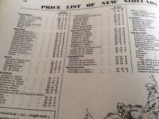 Sidecar price list for sale  BRIGHTON