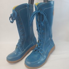 Botas de cadarço azul com zíper alto tamanho 40/9 rasas amarelas por dentro sem marca    comprar usado  Enviando para Brazil