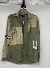Camisa masculina Tommy Hilfiger verde exército ajuste personalizado colarinho abotoado tamanho G comprar usado  Enviando para Brazil