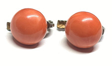 BRINCOS VINTAGE DE BOTÃO BOBBLE DE CORAL SALMÃO REAL COM CLIPE comprar usado  Enviando para Brazil