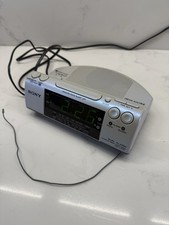 Usado, Rádio despertador duplo Sony Dream Machine cabeceira prata ICF-C470L testado GWO comprar usado  Enviando para Brazil