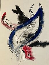 Pintura muy bonita gouache dibujo abstracto 1990 tinta papel arte para identificar segunda mano  Embacar hacia Mexico