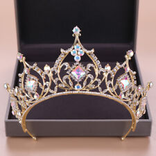 Coroa tiara feminina de formatura rainha princesa casamento cristal AB ouro 7,5 cm de altura comprar usado  Enviando para Brazil