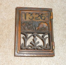 Usado, INÍCIO DE 1879 JOHNSON FERRO FUNDIDO LATÃO CAIXA POSTAL PORTA BANCO CASTOR DESIGN (D) comprar usado  Enviando para Brazil