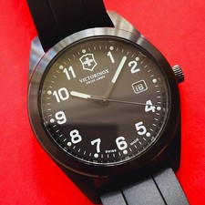 Relógio suíço Victorinox exército mostrador preto caixa e pulseira data militar masculino comprar usado  Enviando para Brazil