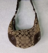 Bolsa de ombro Coach Y2K vintage assinatura C tecido couro marrom bronzeado pequena 11575 comprar usado  Enviando para Brazil