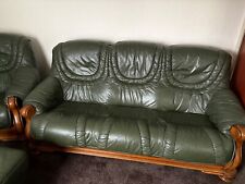 Green leather piece for sale  SALFORD