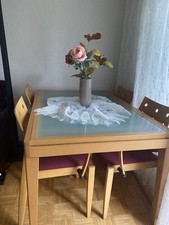 Hochwertiger holztisch milchgl gebraucht kaufen  Leverkusen