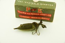 Isca de pesca antiga vintage P&K Spotty The Frog minnow na caixa JJ15 comprar usado  Enviando para Brazil