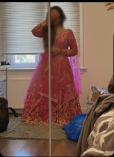 Hot pink lengha for sale  LONDON