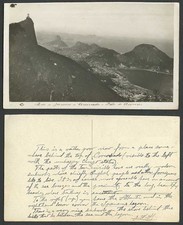 Cartão postal foto real antigo do Brasil Rio de Janeiro, Corcovado, Pao de Acucar Panorama comprar usado  Enviando para Brazil
