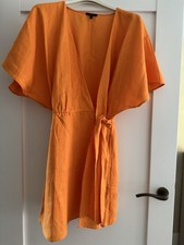 Używany, Sukienka Massimo Dutti XS pomarańczowa len100% przed kolano na sprzedaż  PL