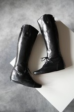 Botas hasta la rodilla de cuero de montar Miu Miu de la década de 2000 vintage para mujer US7,5 segunda mano  Embacar hacia Mexico
