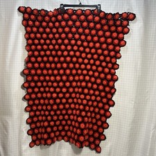 Cobertor de bolhas vintage de malha feito à mão vermelho preto sofá retrô afegão   comprar usado  Enviando para Brazil